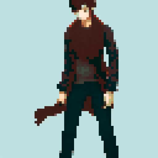 Concept drawing, male character, realistic, 16 colors, adventure, full body