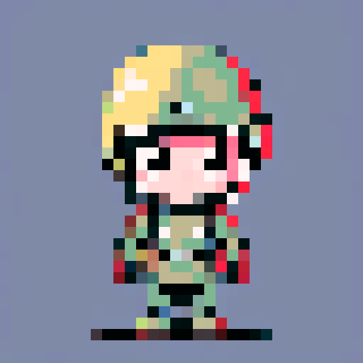 Tiny soldier, big head, cute, funny, big helmet