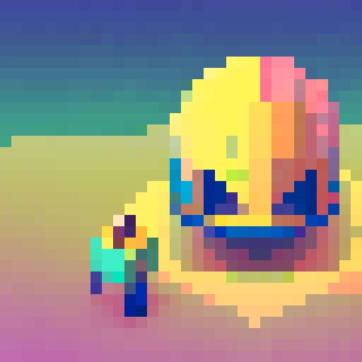 Space helmet, praying mantis, vibrant colors, pixelated, angular lines, retro aesthetic, 8-bit graphics, blocky design, futuristic, neon shades