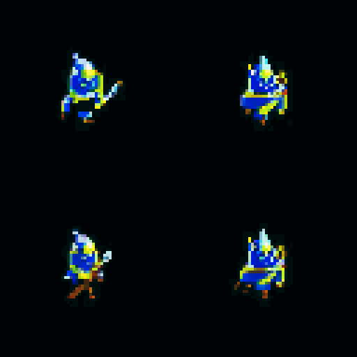 redrawing a pixel art picture with a two-hand sword, vibrant colors, detailed shading, and smooth lines