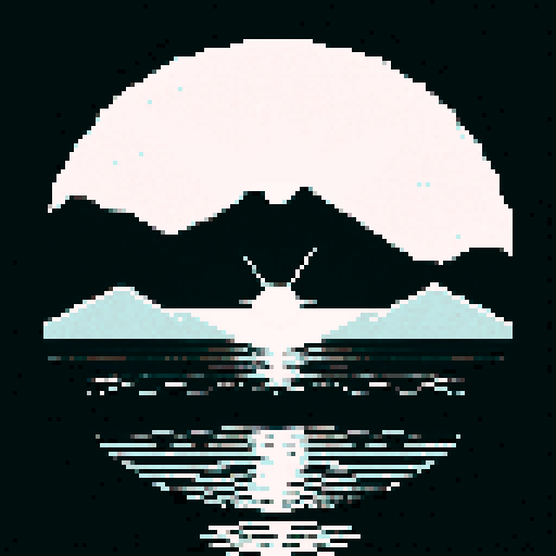 Sunrise with mountains on either side of sun. Sun rises over the ocean in black and white. 