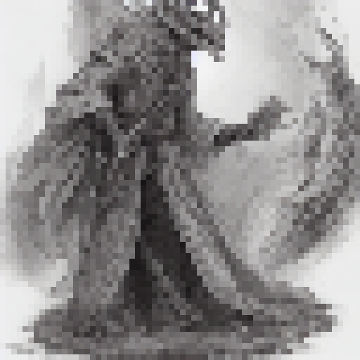 Fiery dragon, ancient spellbook, and glowing staff in hand, the warlock strides confidently through the misty forest, his robes billowing behind him in a classic fantasy RPG style.