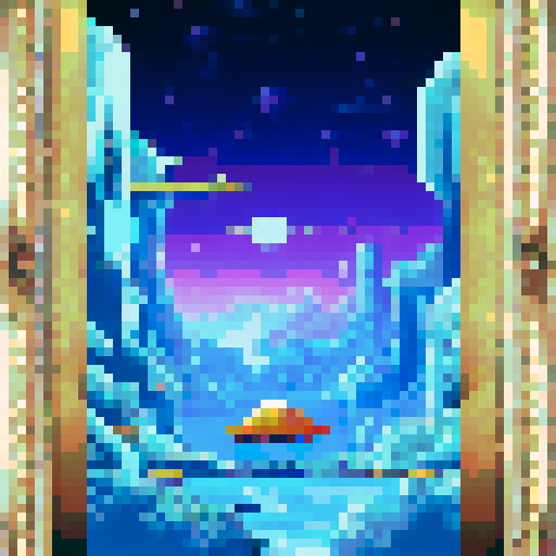 pixel space ship scifi picture frame