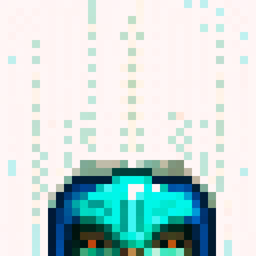knight's armor, game icon, 32x32 pixel art, sRGB, skill art, close up, portrait, shining helmet, intricate chainmail, polished breastplate, adorned with heraldry, gauntlet gripping a sword, visor revealing determined eyes, ornate shoulder pauldrons, stylized cape flowing, battle scars, glinting armor plating
