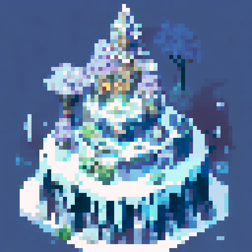 Cyber towers rise from a snowy peak, towering over a futuristic metropolis below, all rendered in a landscape portrait.