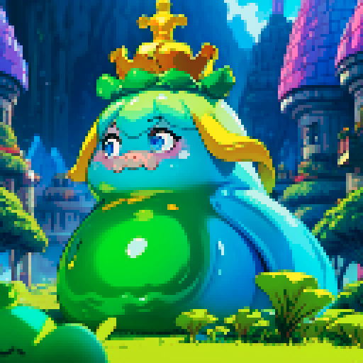 giant slime wearing crown