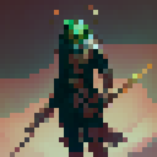 frog warrior sprite, holding a spear,