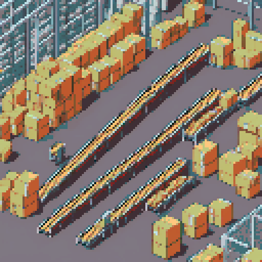 A conveyor belt with boxes travelling on it. this is inside Amazon Germany warehouse