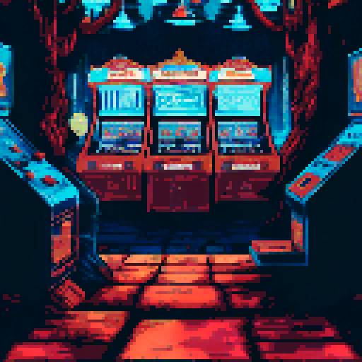 I want you to make a very detailed and big background for a landing page. The page is called Arcade Finance so it has to be of an Arcade and very broad
