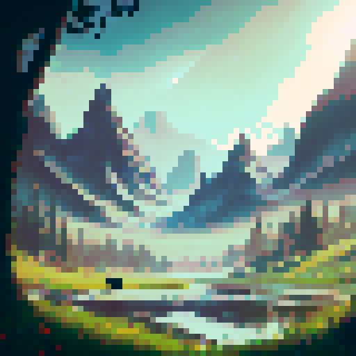 landscape with meadow, children's illustration, close-up