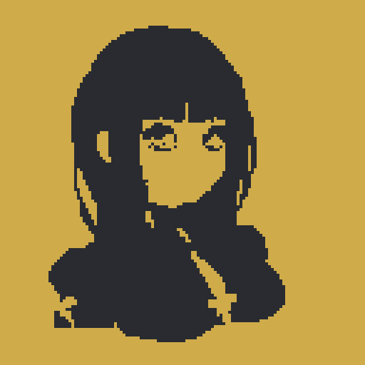 busty goth, cute goth girl,  beauty photo, glamour shot, avatar portrait, anime character, pixel art. 2 color