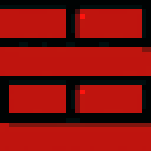 red brick, pixelated, textured, vibrant colors, sharp edges, 8-bit style, retro aesthetic, blocky formations, low resolution, vibrant palette
