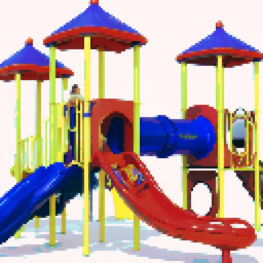sideview of play ground equipment with NO BACKGROUND