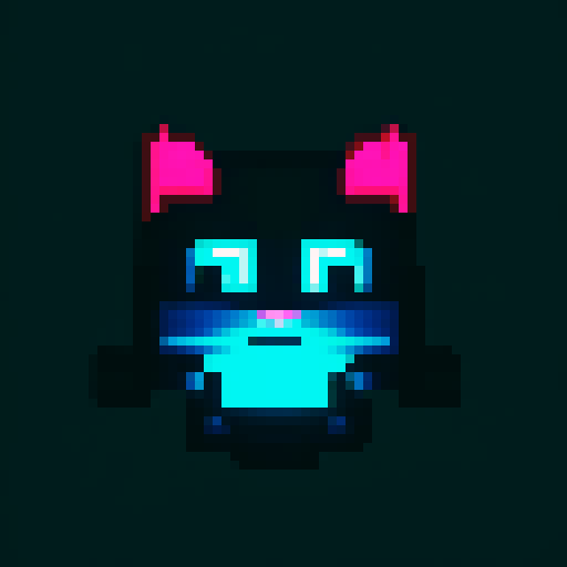 Gato color neon