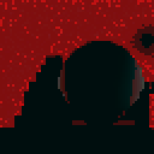 a robot exploding written in red on the destroyed background 