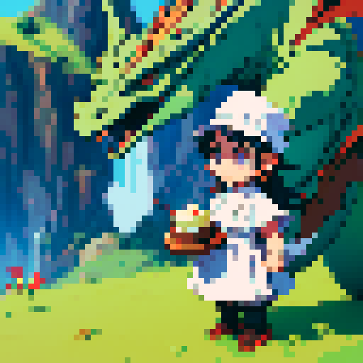 A dragon wearing a chef's hat