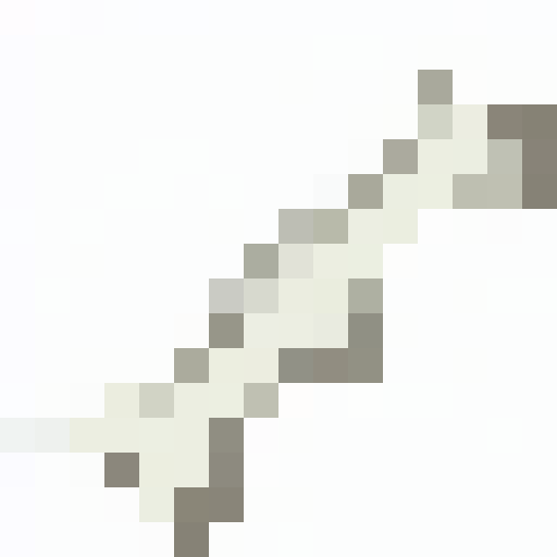 Bone Fragment broken in half with small traces of blood.