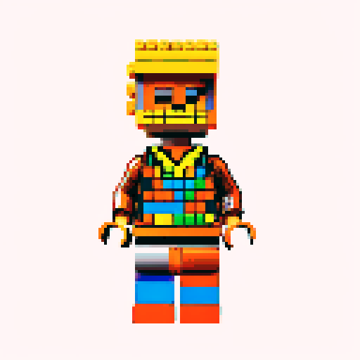 lego pixel, vibrant colors, blocky shapes, small plastic bricks, isometric perspective, retro video game, low resolution, 8-bit graphics, sharp edges, square grid, limited color palette, nostalgic feel, brick-built characters, iconic lego logo, digital recreation, detailed textures, crisp lines, simplified forms, nostalgic gaming vibes