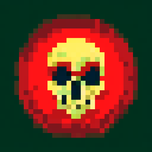 Symmetrical skull, only four colors, evil vibe