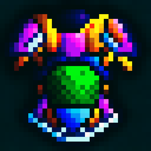rainbow colored armor
