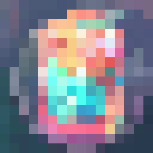 Regal princess with flowing blonde hair, adorned in a sparkly pink gown, gazes out from the castle balcony with a serene expression, surrounded by lush greenery and a majestic castle in the background, all captured in a vibrant and detailed pixel art style perfect for a game icon at 16x16 resolution.