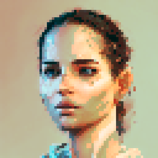 fantasy warrior portrait, dungeon and dragons, pixel art