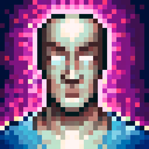 swimming fast, water splashing, determined expression, intense eyes, game icon, 32x32 pixel art, sRGB, skill art, close up, portrait