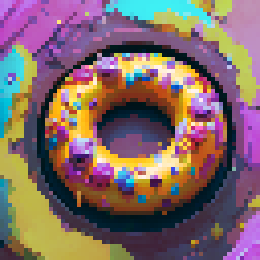 four donuts, colorfull