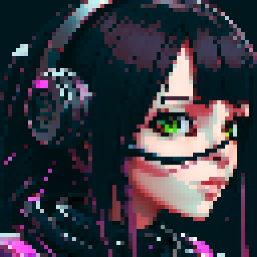 cyberpunk anime catgirl cyborg portrait