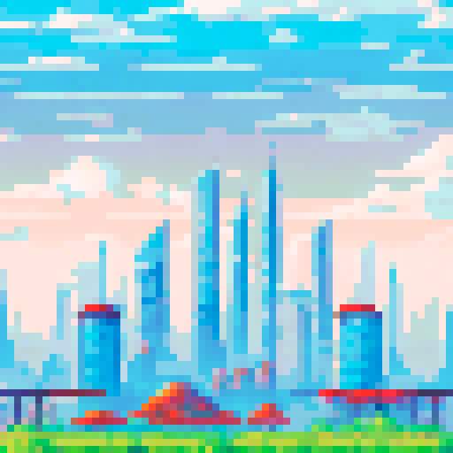Mars Building, red planet, futuristic architecture, towering skyscrapers, bustling city, pixelated landscape, ARNE32 palette, bustling metropolis, pixel art details, otherworldly structures, single building