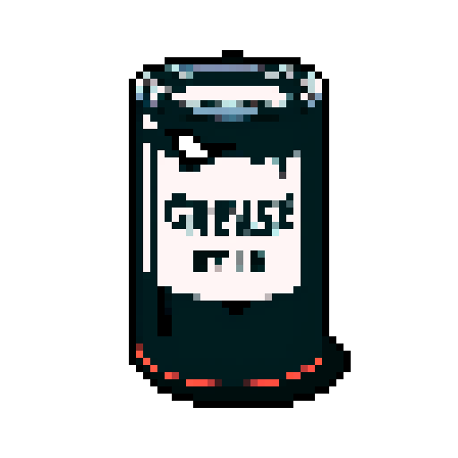 grease paint can full of black grease. on a solid color background so I can easily remove the background