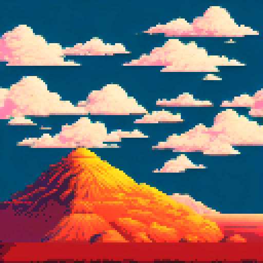 Barren desert with sand dunes. Wispy clouds in a pink and yellow sunset sky.