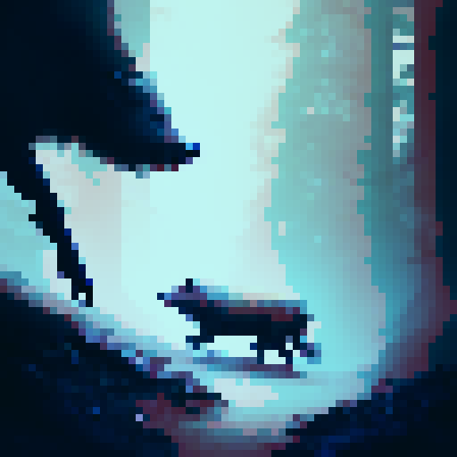 "Rustic watercolor". 

Wild Boar charging through a misty forest, leaves and branches flying as it rages forward with fierce determination.