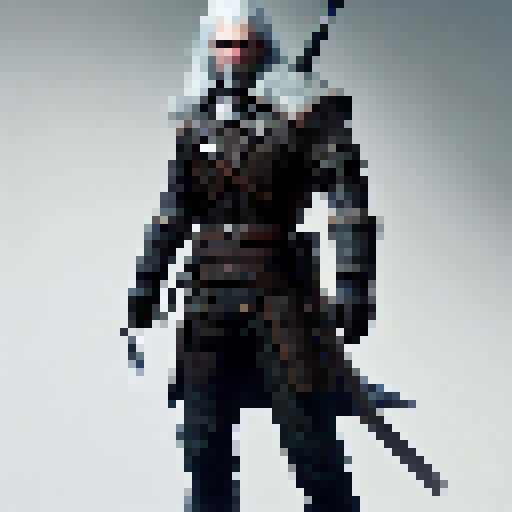 Geralt of Rivia from the Witcher 3 full body,portrait
