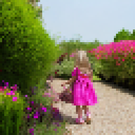 A girl in garden with color full sprow and thinking 