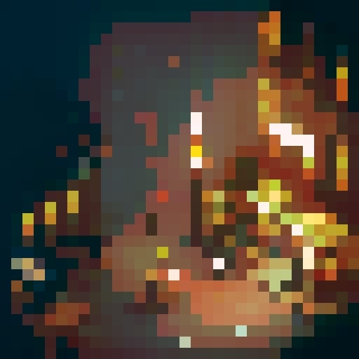 1920s detective, fedora-wearing, trench coat-clad, holding a magnifying glass, exploring a dimly lit alley, with flickering street lamps, amidst a backdrop of skyscrapers and vintage cars, all depicted in pixel art