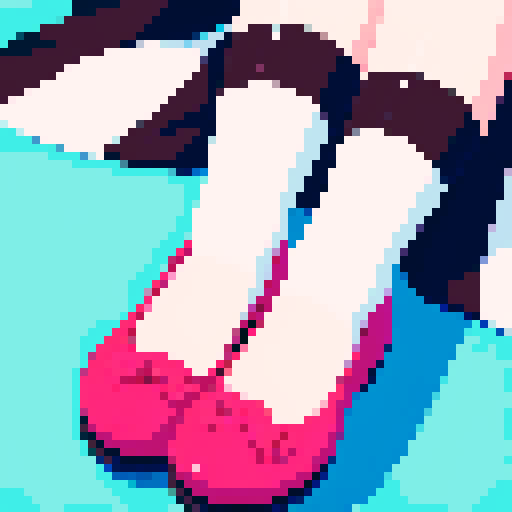 Anime girl feet in stockings, closeup view