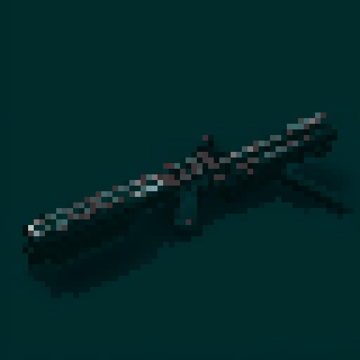 M4A1 Rifle icon, white background, black icon, pixel art