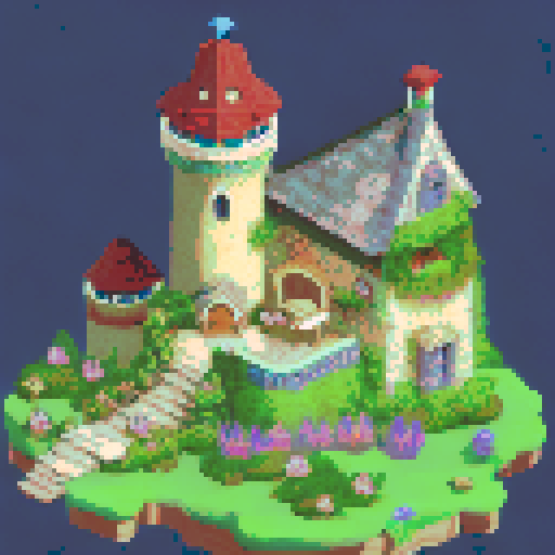 A majestic castle in the clouds surrounded by turtles.