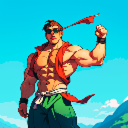 Strong, Big, Buff, Man in underwear doing a silly pose with sunglasses