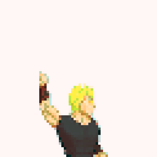 realistic pose, less rigid, pixel art style, sRGB