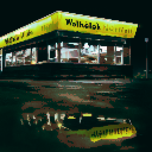 Waffle House on a black background
