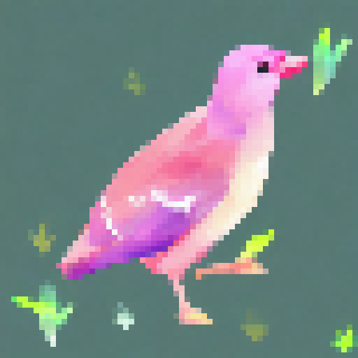 Realistic bird on twig with green grass and trees in background