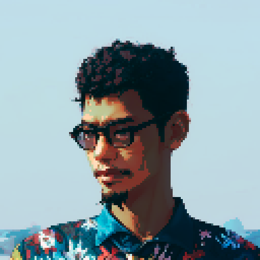 Southeast Asian man, short curly hair, round glasses, tanned, goatee, diamond shaped face, black eyes, age 25, wearing a cloaks