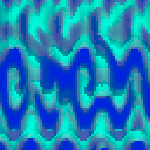 Pixelated blue waves ripple across a retro VHS tape, creating a reverse effect that's both glitchy and mesmerizing.