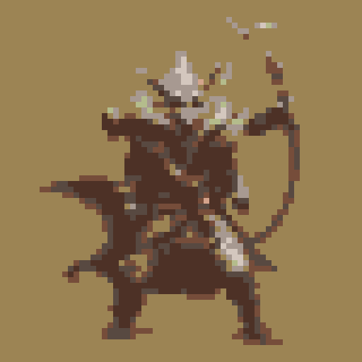 small fantasy icon of a ratman archer for use in a fantasy wargame