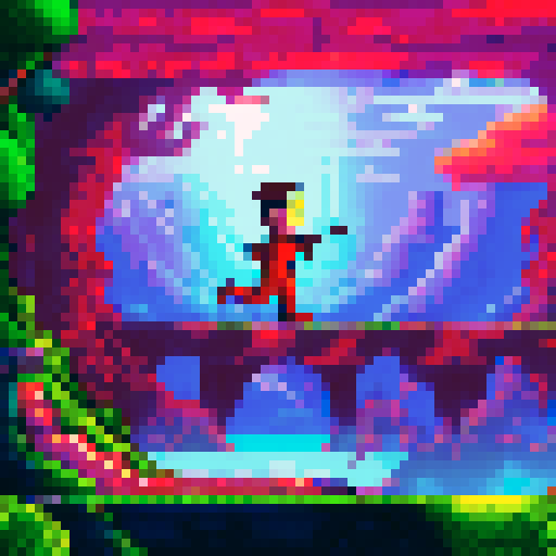 twinsen from twinsen's odyssey blasting one of t hose hotdog guys with his laser gun with a space background 