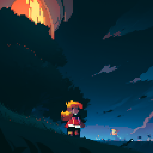 Pokemon, dark and cloudy night, dusky colors, pixel art, sRGB