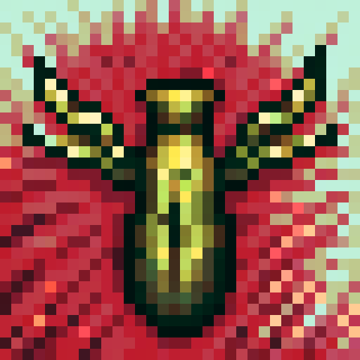 "Capture the intricate details of a towering termite mound in the scorching desert with a 32x32 pixel art close-up portrait, showcasing the unique patterns of the mounds and the gritty texture of the sand in a skillful game icon style."