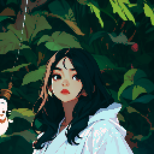 Southeast Asian woman, long wavy hair, White skin, oval face, black eyes, age 20, wearing a robe